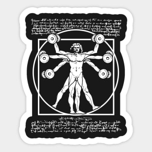 VITRUVIAN MAN BODYBUILDER, LEONARDO DA VINCI PARODY, Sticker